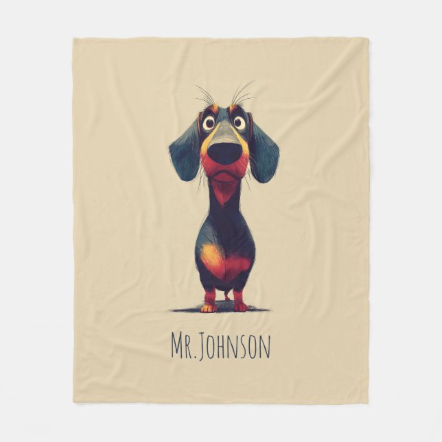 Couverture Polaire  Whimsical Dachshund Character Illustration (Devant)