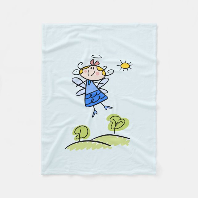 Couverture Polaire Whimsical Happy Flying Angel Fairy (Devant)