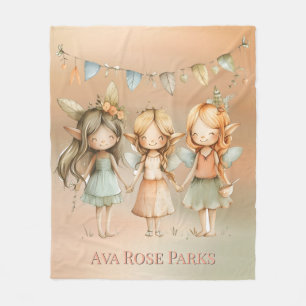 Couverture Polaire Whimsical Vintage Fées Fille Anniversaire Cadeau