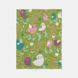 Couverture Polaire Whimsy Tweety Birds on Vines Fleece Blanket