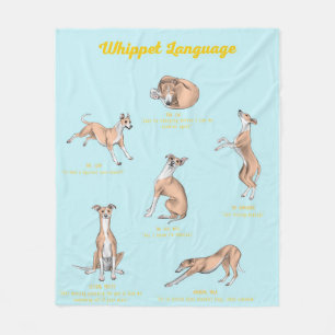 Couverture Polaire Whippet Langue Cadeau Blanche polaire