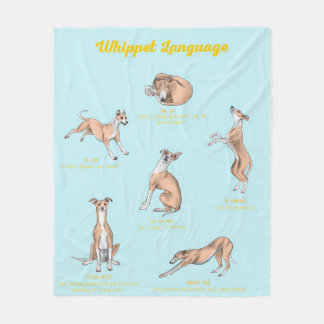 Couverture Polaire Whippet Langue Cadeau Blanche polaire