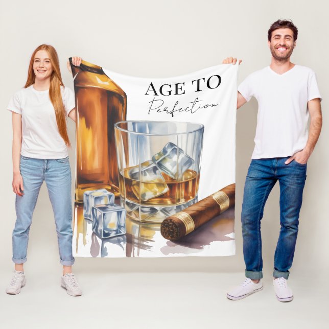 Couverture Polaire Whiskey and Cigar Men’s Birthday Party (En situation)