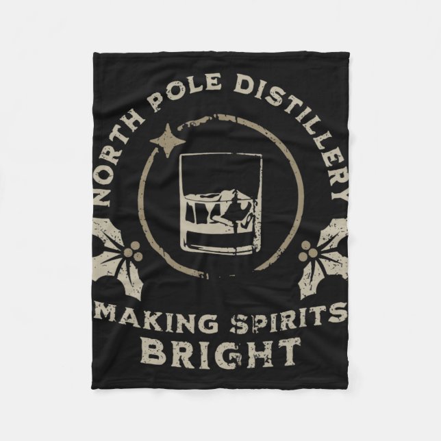 Couverture Polaire Whiskey Bourbon Making Spirits Bright Funny Christ (Devant)