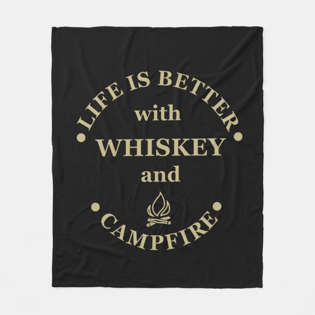 Couverture Polaire Whiskey cite d'amusants propos de campeurs de camp (Devant)