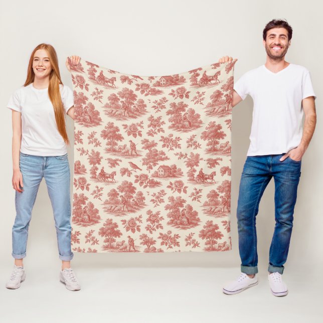 Couverture Polaire Whispers of the Countryside - Rustic Red Toile Fle (En situation)