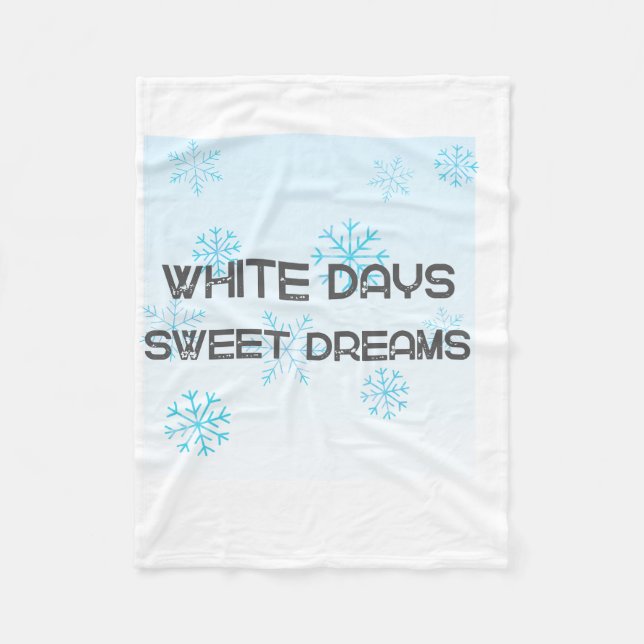 Couverture Polaire White Days Sweet Dreams Cozy Winter Blanket | Snow (Devant)