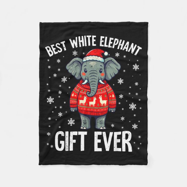 Couverture Polaire White Elephant Ever Christmas Xmas Under 15 20  (Devant)