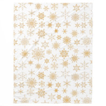 White & Gold Noël Snowflake Motif hiver