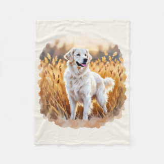 Couverture Polaire White Golden Retriever Dog