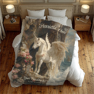 Couverture Polaire White Pegasus Heavenn Unicorn paysage marin