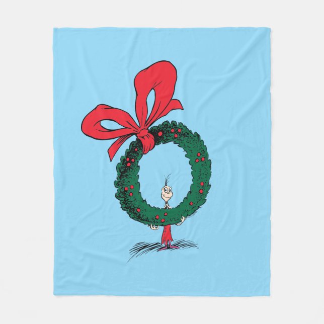 Couverture Polaire Who Peeking Through Christmas Wreath (Devant)