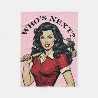 Couverture Polaire “Who’s Next?” Vintage Killer Housewife Pink Throw