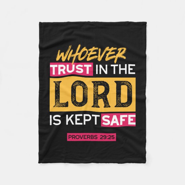 Couverture Polaire Whoever Trusts in the Lord Is Kept Safe Quote (Devant)