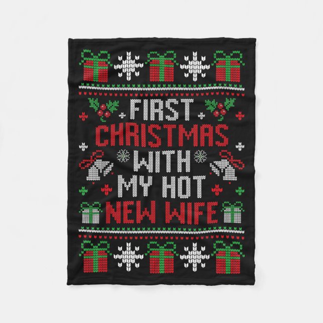 Couverture Polaire Wife Husband First Christmas Just Married Christma (Devant)