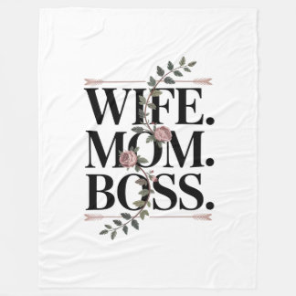 Couverture Polaire Wife. Mom. Boss.