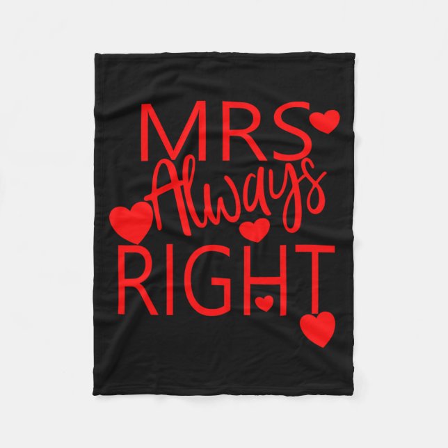 Couverture Polaire Wife Valentines Gift From Husband Mrs Always Right (Devant)