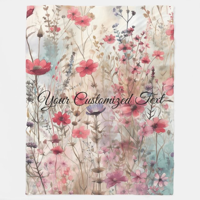 Couverture Polaire Wild Beauty Woven : Façonné par des Fleurs sauvage (Devant)