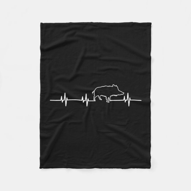 Couverture Polaire Wild Boar Heartbeat Ekg Hog Hunter Hunt Hunting  (Devant)