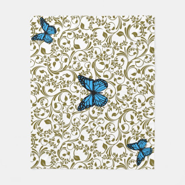Couverture Polaire Wild Romantic Field Blue butterflies (Devant)