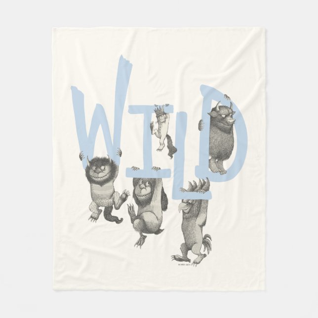 Couverture Polaire WILD | Wild Things et Max - Bleu (Devant)