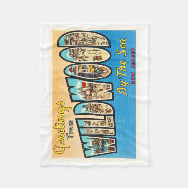 Couverture Polaire Wildwood par la carte postale de cru du New Jersey (Devant)