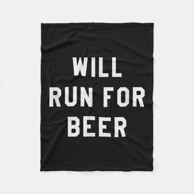 Couverture Polaire Will Run For Beer Funny Motivational Running Tee  (Devant)