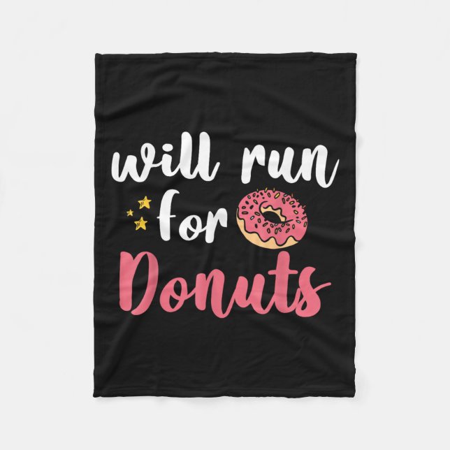 Couverture Polaire Will Run For Donuts - Motivation Fitness Life  (Devant)