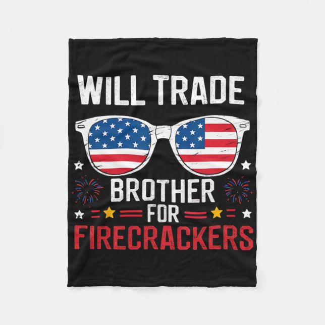 Couverture Polaire Will Trade Brother Pour Les Pétards Drôle 4ème De  (Devant)