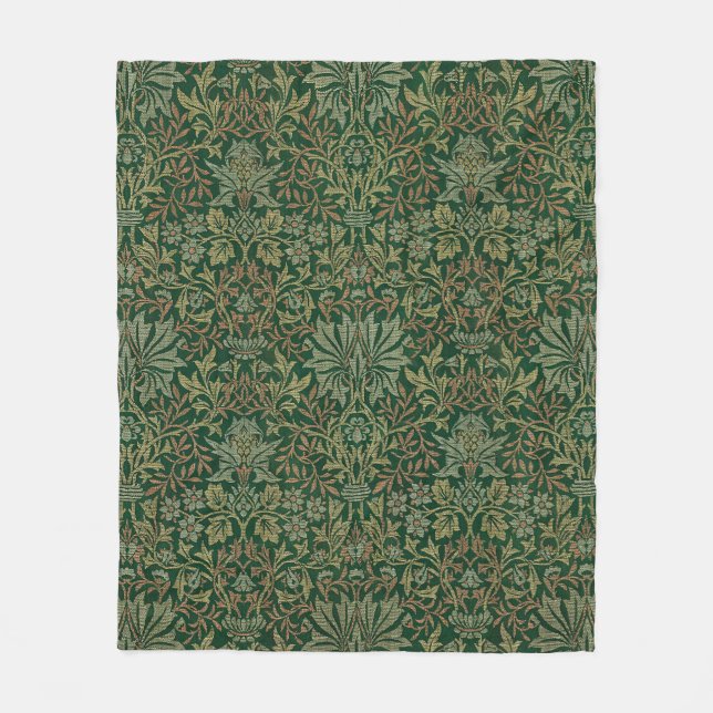 Couverture Polaire William Morris Flower Garden-Greens (Devant)