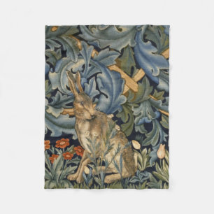 Couverture Polaire William Morris Forest Rabbit Floral Art Nouveau