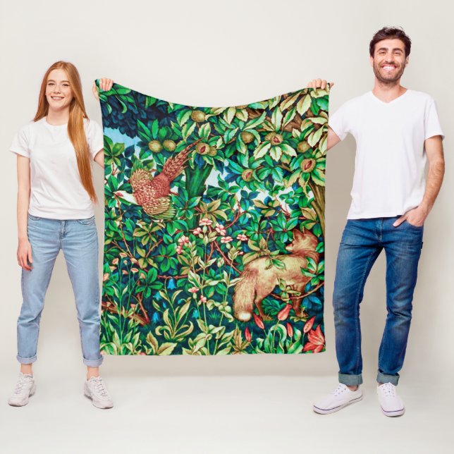 Couverture Polaire William Morris Fox et Pheasestry Imprimer (En situation)