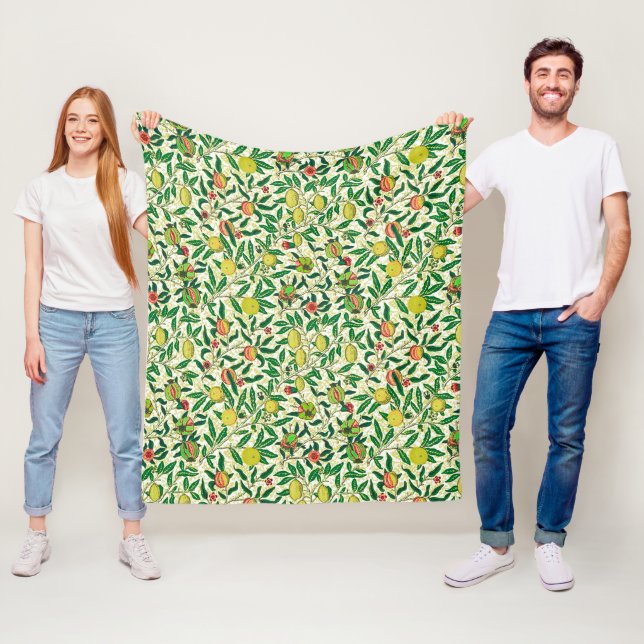 Couverture Polaire William Morris Fruit Exotique, Jaune Citron (En situation)