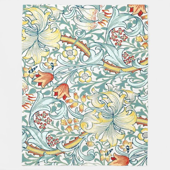 Couverture Polaire William Morris Golden Lily modèle floral (Devant)