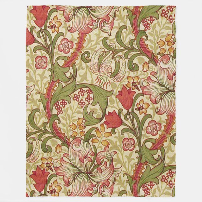 Couverture Polaire William Morris Golden Lily modèle floral (Devant)