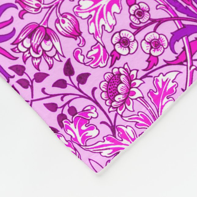 Couverture Polaire William Morris Hyacinth Imprimer, Lavande et Viole (Coin)