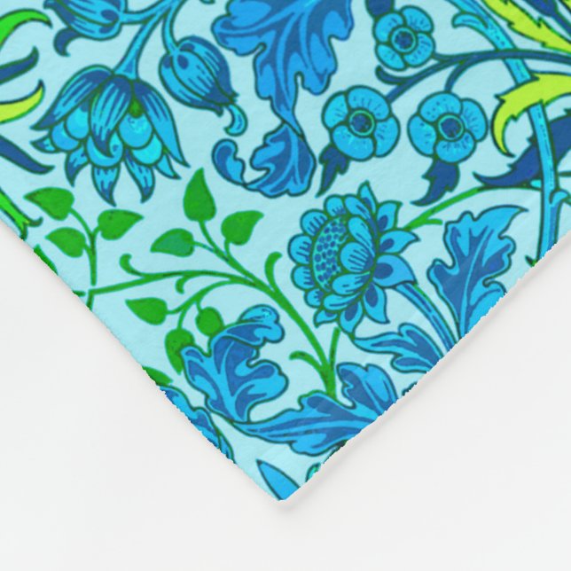 Couverture Polaire William Morris Hyacinth Print, Cerulean Blue (Coin)