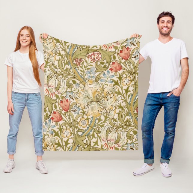Couverture Polaire William Morris Lily Art nouveau motif floral (En situation)