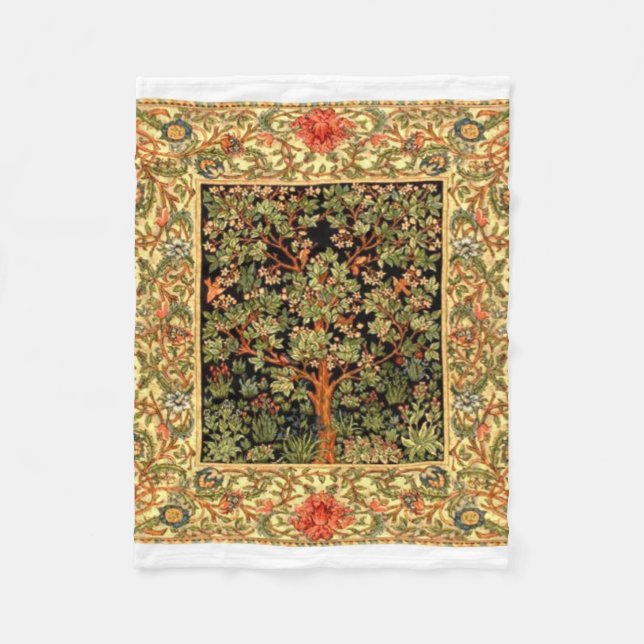 Couverture Polaire William Morris - Motif De L'Arbre De Vie (Devant)