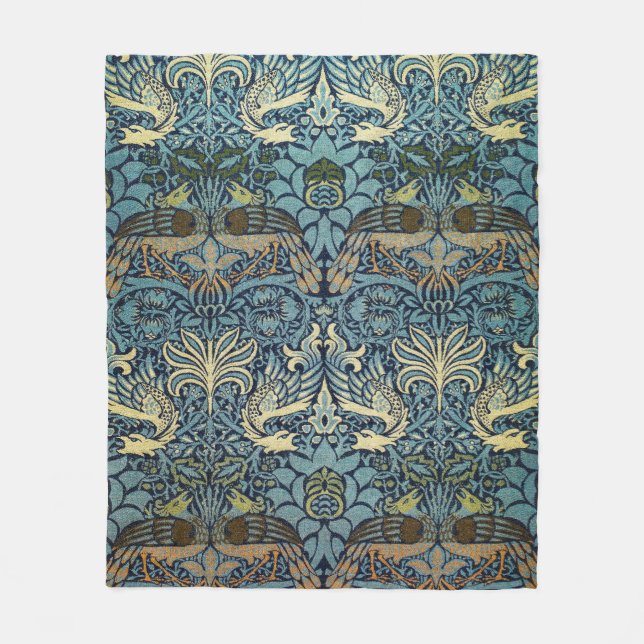 Couverture Polaire William Morris Paon et Dragon Tissé (Devant)