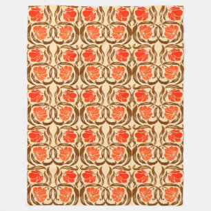 Couverture Polaire William Morris Pimpernel, Mandarin Orange & Brown