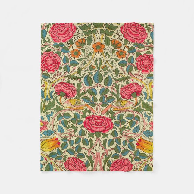 Couverture Polaire William Morris Rose Floral Chintz rose (Devant)