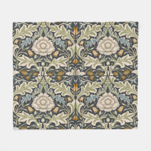 Couverture Polaire William Morris Severn Bleu de Nuit Floral Art