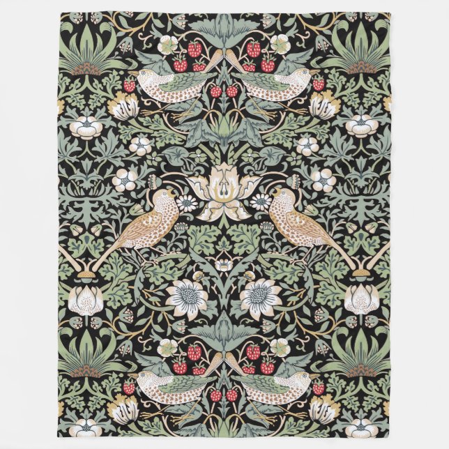 Couverture Polaire William Morris Strawberry Thief I Black Birds (Devant)