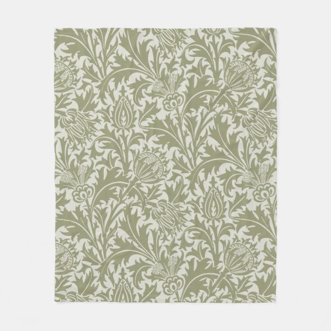 Couverture Polaire William Morris Thistle Sage Green Motif (Devant)