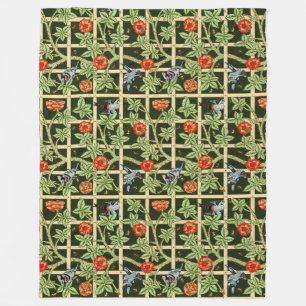 Couverture Polaire William Morris Trellis Motif en vert