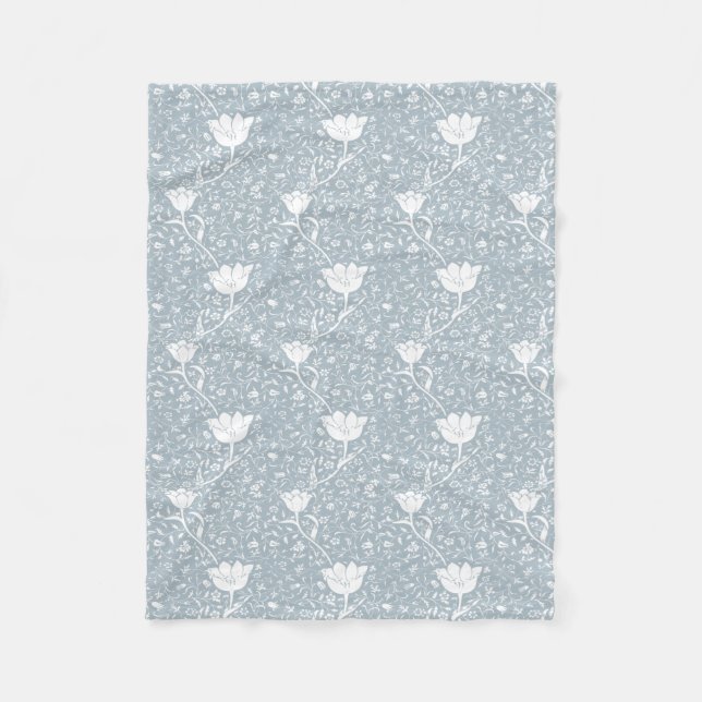 Couverture Polaire William Morris Tulips en Motif blanc (Devant)
