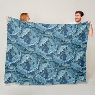Couverture Polaire William Morris Vintage Acanthus Foliage bleu