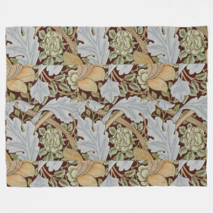 Couverture Polaire William Morris Vintage Floral Fleur Blanc Rouge