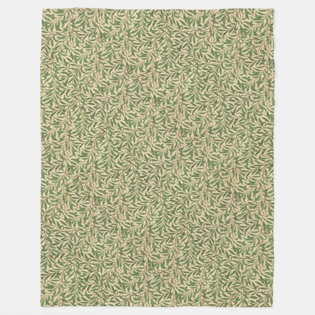 Couverture Polaire William Morris Willow Bough Green Willow Feuilles (Devant)
